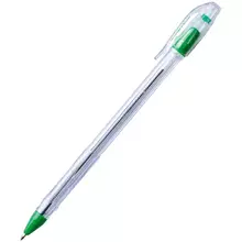 Ручка шариковая Crown "Oil Jell" зеленая 07 мм. штрих-код