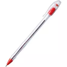 Ручка шариковая Crown "Oil Jell" красная 07 мм. штрих-код