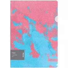Папка-уголок Berlingo "Haze" 200 мкм. розовая/голубая с рисунком с эффектом блесток