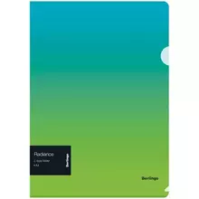 Папка-уголок Berlingo "Radiance", А4, 200 мкм. голубой/зеленый градиент