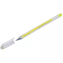 Ручка гелевая Crown "Hi-Jell Color" желтая 07 мм.
