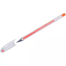 Ручка гелевая Crown "Hi-Jell Color" оранжевая 07 мм.