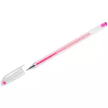 Ручка гелевая Crown "Hi-Jell Color" розовая 07 мм.