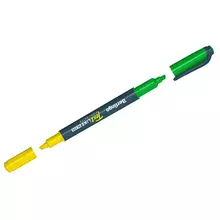 Текстовыделитель двусторонний Berlingo "Textline HL220" желтый/зеленый 05-4 мм.
