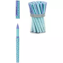 Ручка шариковая Greenwich Line "Pattern lavender" синяя 07 мм. игольчатый стержень грип софт-тач