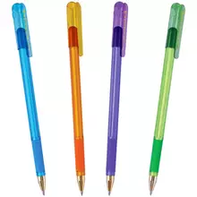 Ручка шариковая MunHwa "MC Gold LE" синяя 05 мм. грип штрих-код корпус ассорти