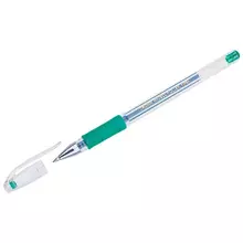 Ручка гелевая Crown "Hi-Jell Grip" зеленая 05 мм. грип