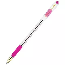 Ручка шариковая MunHwa "MC Gold" розовая 05 мм. грип штрих-код