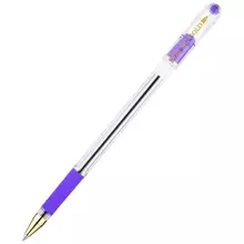 Ручка шариковая MunHwa "MC Gold" фиолетовая 05 мм. грип штрих-код