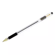 Ручка шариковая MunHwa "MC Gold" черная 05 мм. грип штрих-код