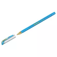 Ручка шариковая Berlingo "xGold" голубая 07 мм. игольчатый стержень грип