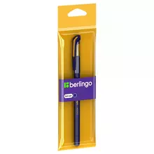Ручка шариковая Berlingo "xGold" синяя 07 мм. игольчатый стержень грип пакет