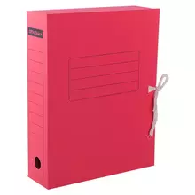 Папка архивная с завязками OfficeSpace, микрогофрокартон, 75 мм. красный, до 700 л.
