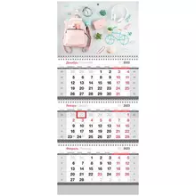 Календарь квартальный 3 бл. на 3 гр. OfficeSpace Standard "Wonderful little things" с бегунком 2023 г.