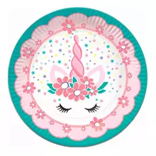 Тарелки бумажные ПатиБум "Единорог Pink&Tiffany" 18 см. 6 шт.