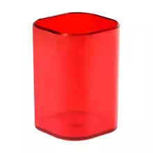 Подставка-стакан Стамм. "Фаворит" пластиковая квадратная тонированная красная