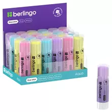 Клей-карандаш Berlingo "Aqua" 15 г. цветной ПВП