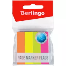 Флажки-закладки Berlingo 12*50 мм. 100 л*4 неоновых цвета