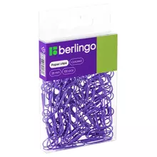 Скрепки 28 мм. Berlingo 100 шт. цветные ПВХ упак. европодвес фиолетовые