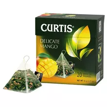 Чай Curtis "Delicate Mango Green Tea" зеленый аромат 20 пакетиков-пирамидок по 18 г