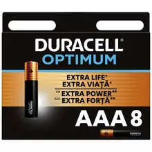 Батарейка Duracell Optimum AAA (LR03) алкалиновая 8BL