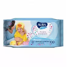 Салфетки влажные Aura "Ultra comfort" 100 шт. детские универсал. очищающие без спирта