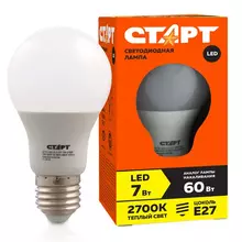 Лампа светодиодная Старт LED серия "ЭКО" 7W30 тип А "груша" E27 2700К теплый свет 15000ч