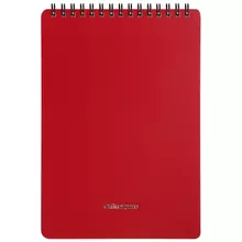 Блокнот А5 60 л. на гребне OfficeSpace "Base" красная пластиковая обложка