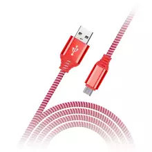 Кабель Smartbuy iK-12NS, USB2.0 (A) - microUSB (B) в оплетке, 2A output, 1 м. красный