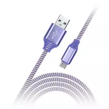 Кабель Smartbuy iK-12NS, USB2.0 (A) - microUSB (B) в оплетке, 2A output, 1 м. фиолетовый