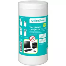 Салфетки чистящие влажные OfficeClean, универсальные, антибактериальные, в тубе, 100 шт.