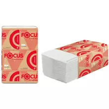 Салфетки бумажные диспенсерные Focus Premium(N4) (V-сл) 2-слойные 200 л/пач. 168*23 см. белые