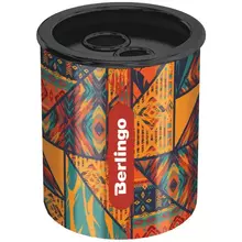 Точилка металлическая Berlingo "Tribe" 2 отверстия с контейнером