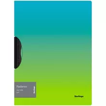Папка с пластиковым клипом Berlingo "Radiance" А4, 450 мкм. голубой/зеленый градиент