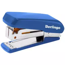Мини-степлер №24/6 26/6 Berlingo "Comfort" до 20 л. пластиковый корпус синий
