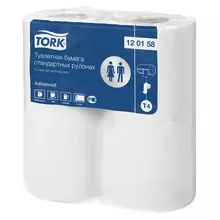 Бумага туалетная Tork "Advanced"(Т4) 2-слойная стандарт. рулон 23 м/рул. 4 шт. тиснение белая