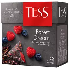 Чай Tess "Forest Dream" черный лесные ягоды 20 пакетиков-пирамидок по 18 г