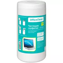 Салфетки чистящие влажные OfficeClean для мониторов всех типов в тубе 100 шт.
