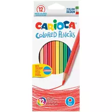 Карандаши цветные Carioca 12 цв. заточенные картон