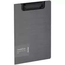 Папка-планшет с зажимом Berlingo "Steel&Style" А5+ 1800 мкм. пластик (полифом) серебристый металлик