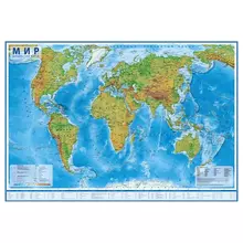 Карта "Мир" физическая Globen 1:29 млн. 1010*660 мм. интерактивная с ламинацией