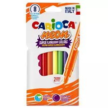 Фломастеры неоновые Carioca "Neon" 8 цв. смываемые картон