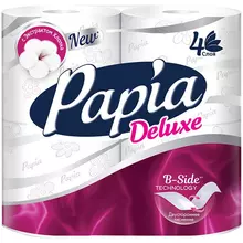 Бумага туалетная Papia "Deluxe" 4-слойная 4 шт. тиснение белая