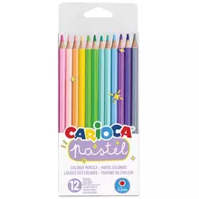 Карандаши цветные Carioca "Pastel" 12 цв. заточенные ПВХ