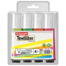 Набор текстовыделителей Luxor "Textliter" 4 цв. 1-45 мм.