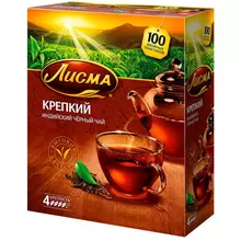 Чай Лисма "Крепкий" черный 100 пакетиков по 2 г