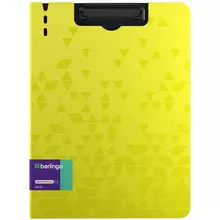 Папка-планшет с зажимом Berlingo "Neon" А4 пластик (полифом) 1800 мкм. желтый неон