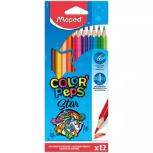 Карандаши цветные Maped "Color Peps" 12 цв. трехгранные заточенные картон