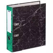 Папка-регистратор OfficeSpace 70 мм. мрамор черная зеленый корешок нижний метал. кант