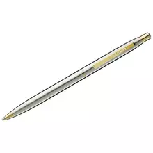 Ручка шариковая Luxor "Sterling" синяя 10 мм. корпус хром/золото кнопочный механизм
